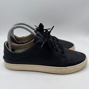 OluKai Pehuea Li Ili Women's Black‎ Leather Slip On Sneakers Shoes US W8 EUR 38